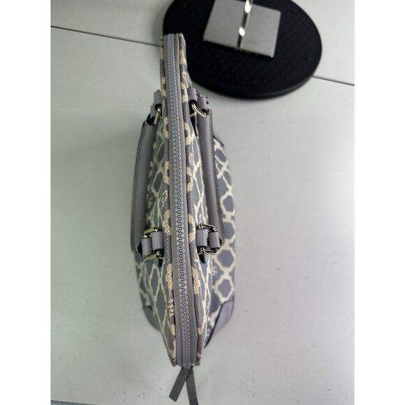 Dooney & Bourke Sanibel Gray Lattice Design Satchel Bag - Picture 5 of 12